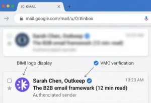 Example of BIMI displaying verified brand logo in email inbox"