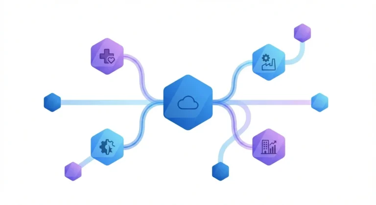 Interconnected market segments show channel connections for a sales cycle in a SaaS business.